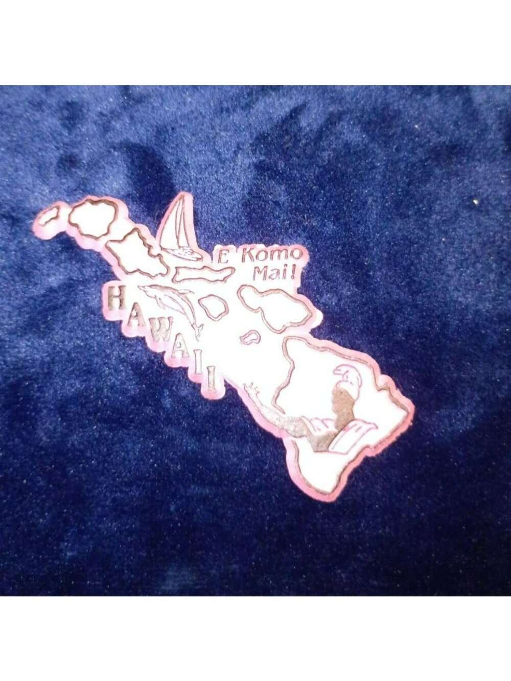 Hawaiian State Island Map Magnet "E Komo Mai" By Magnetic Collectables Ltd USA
